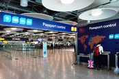 UK passport control photo via Shutterstock