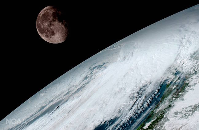 GOES-16 Earth with Moon