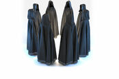 black robed individuals in a circle... scary! Photo by shutterstock