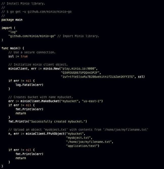 Minio_code_use_examples