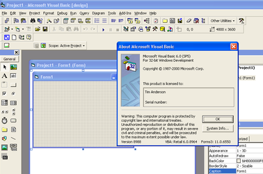Visual Basic 6.0, the last version before .NET