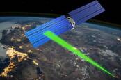 Laser communicates with satellite