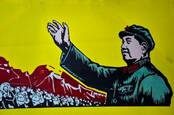 Chairman Mao exhorting chinese workers to do their utmost for the nation