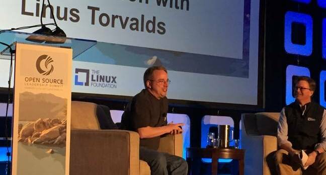 Linus Torvalds at Open Source Leadership Summit