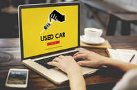 Used car on laptop