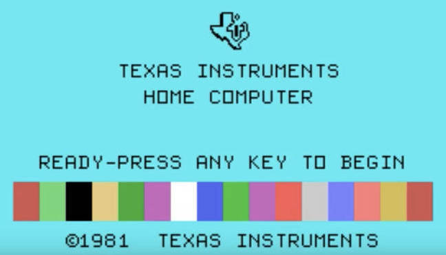 A TI-99 load screen