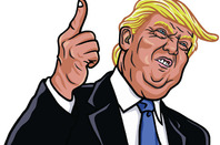 Trump characture photo via Shutterstock