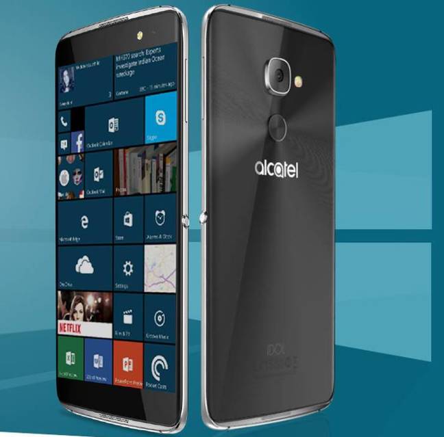 Alcatel's Idol 4, running Windows 10 Mobile Alcatel's Idol 4, running Windows 10 Mobile