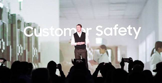 We're all about customer safety says Samsung