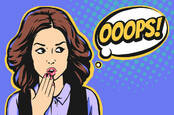 Woman says oops after data breach... or spome other mistake, possibly. Illustration by Shutterstock/sergey sobin