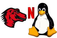 Mozilla Netflix and Tux logos