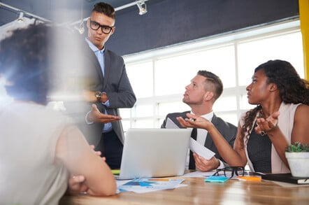 business meeting, debate over data. Photo by shutterstock