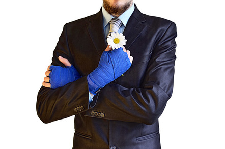 Boxer suit flowers photo via Shutterstock