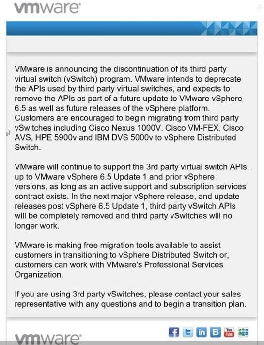 VMware's virtual switch API suspension notice