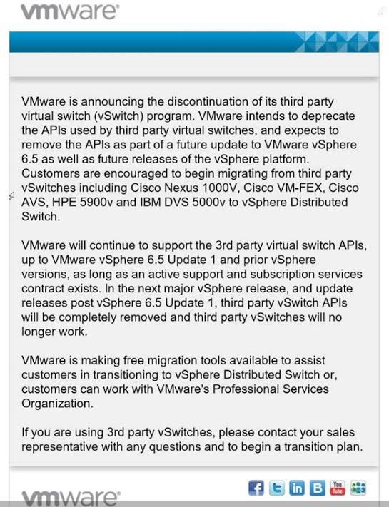 VMware's virtual switch API suspension notice