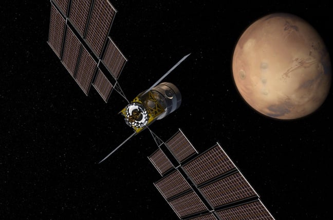 Boeing's concept illustration of a Deep Space Transport at Mars