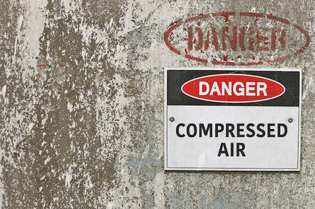 Danger compressed air sign