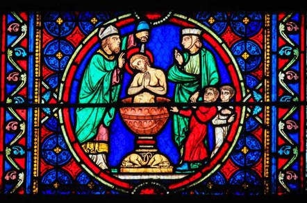 Stain glass window photo via Shutterstock