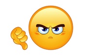 Thumbs down frownining emoticon