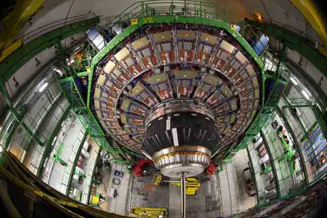 LHC beam pipe insertion photo copyright CERN