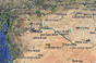 DJI's drone geofences across Iraq and Syria. Screenshot from Google Earth map