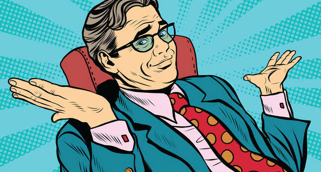 businessman shrugging - illustration via shutterstock