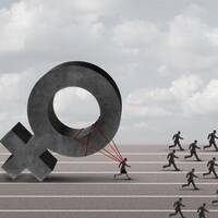 image of race with one running slowed by gender