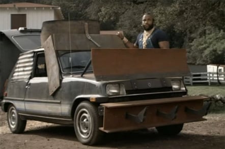BA Baracus modifies a car in The A-Team: The Original Series - copyright NBc