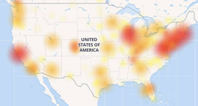 Office 365 outage map