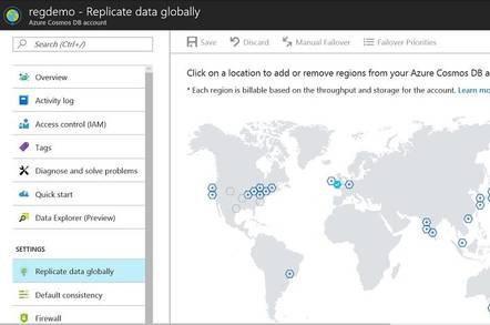 Cosmos DB lets you replicate data to multiple regions for added performance