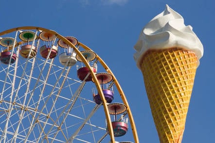 Giant ice cream cone in front of a ferris wheel at the Vincennes fair (Foire du Trone) - Paris, France Photo by ErickN / Shutterstock.com