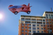 Flying car illustration. Pic by Shutterstock