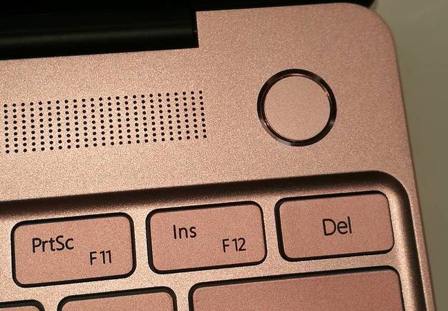 The MateBook X power switch is also a fingerprint sensor
