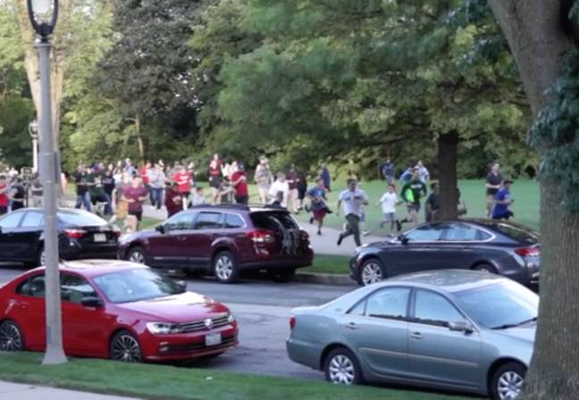 Lake Park, as Pokémon Go players arrive