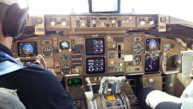 The mostly original flight deck of N757HW