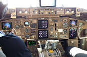 The mostly original flight deck of the N757WA