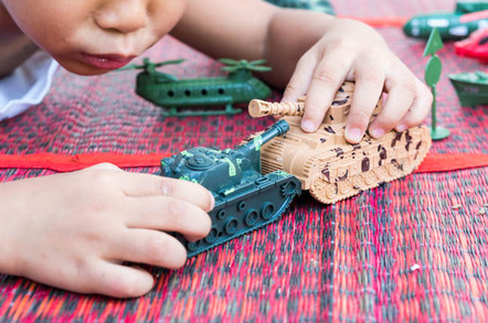 Toy tanks photo via Shutterstock