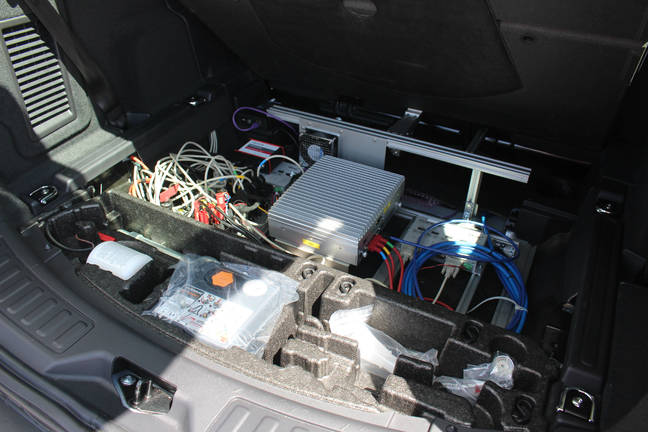 Data processing kit in Bosch driverless car. Pic: Rebecca Hill