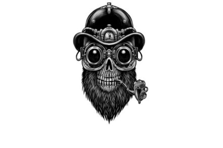 steampunk-looking robot smokes pipe. pic shutterstock