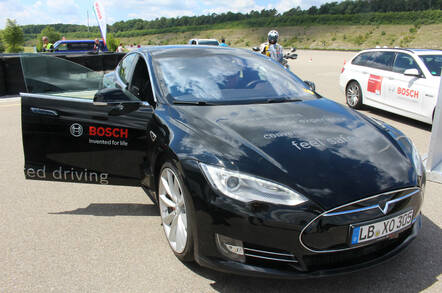 Tesla-Bosch driverless car level 3. Pic: Rebecca Hill