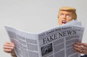 Donald trump reading fake news