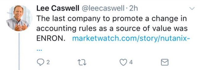 VMware's Lee Caswell tweets about Nutanix and Enron