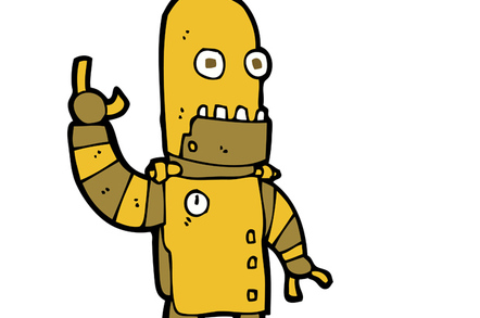Gold robot photo via Shutterstock