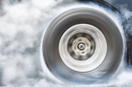 Drag racer wheelspin