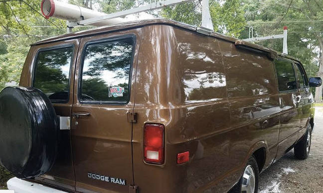 The outside of the van The outside of the van