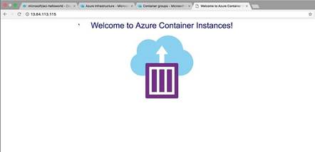 A web application running in an Azure Container Instance