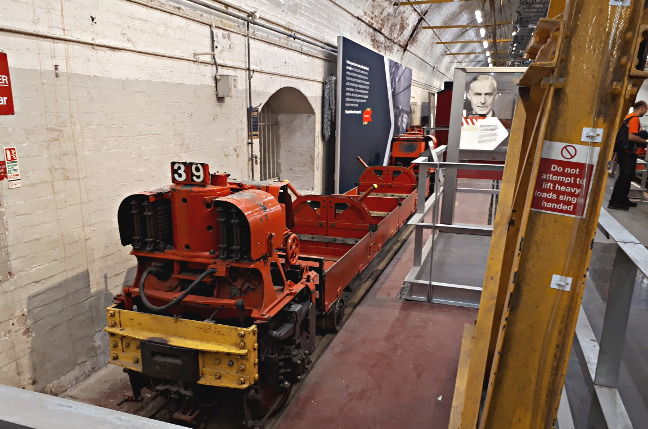 A Mail Rail wagon inside the exhibition