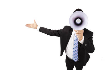 Man with megaphone