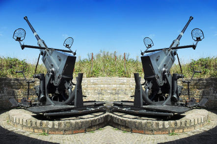 Flak guns on a portion of the old Nazi German Atlantic Wall defence network. Pic: Shutterstock