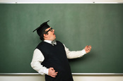 Student doing air guitar photo via Shutterstock